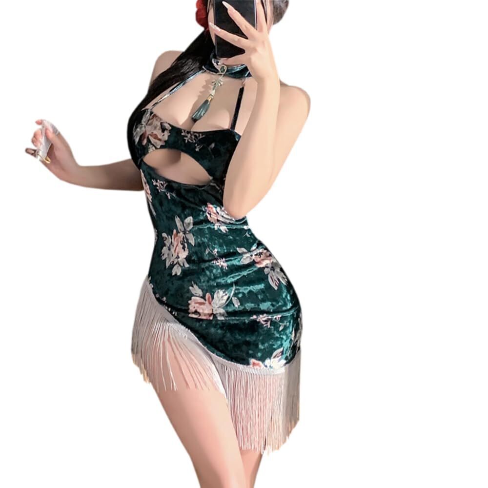 2517 sexy cheongsam dress lingerie outfit Cosplay Costume velvet Chinese